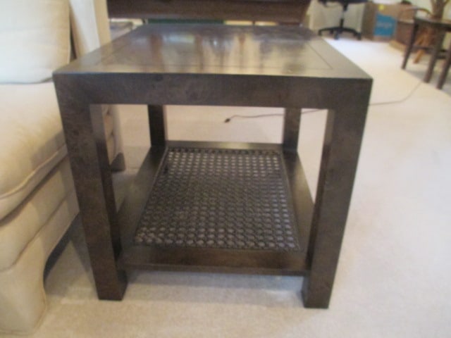 Tiered Wood Table with Caned Undershelf (1 of 10)