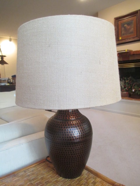 Hammered Bronzed Metal Table Lamp (1 of 4)