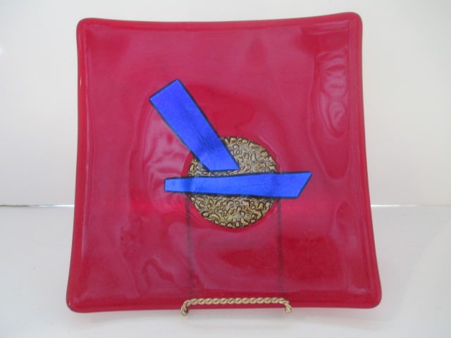 Art Glass Plate with Stand (1 of 5)