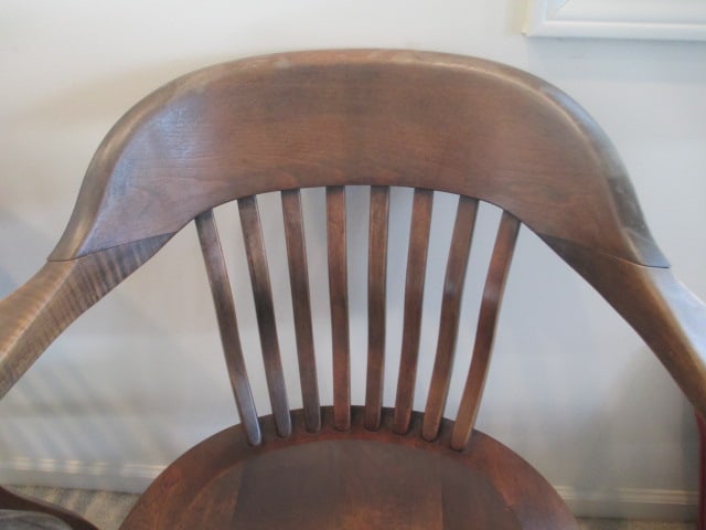 Pair of Solid Wood Library Arm Chairs with Bent Wood Spindle Backs - 3