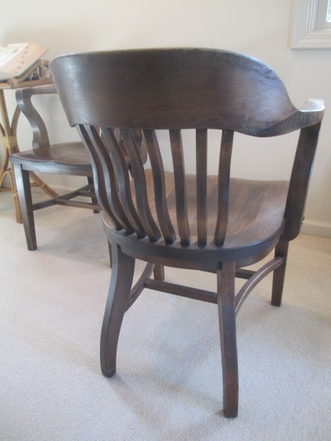 Pair of Solid Wood Library Arm Chairs with Bent Wood Spindle Backs - 5