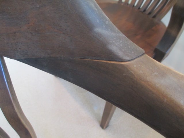 Pair of Solid Wood Library Arm Chairs with Bent Wood Spindle Backs - 7