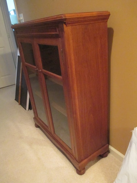Vintage Gunn Furniture Walnut Glass Door Bookcase - 3