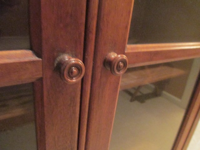 Vintage Gunn Furniture Walnut Glass Door Bookcase - 9