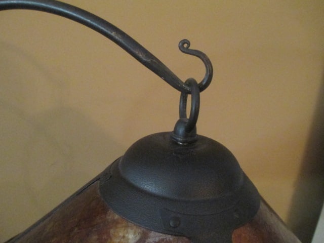 Bronzed Reed Shoot Design Candle Stick Table Lamp with Mica Shade - 3