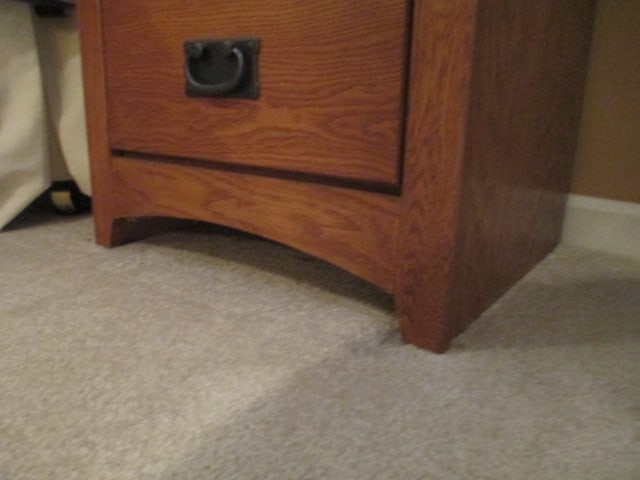 Oak 3 Drawer Nightstand with Wrought Iron Pulls - 8