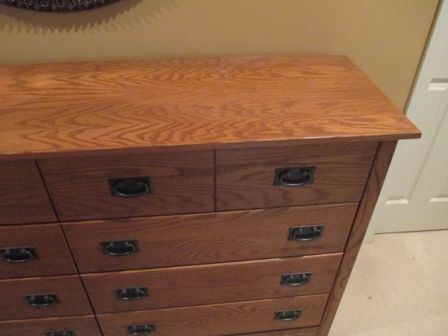 Oak Double Dresser with Wrought Iron Pulls - 3