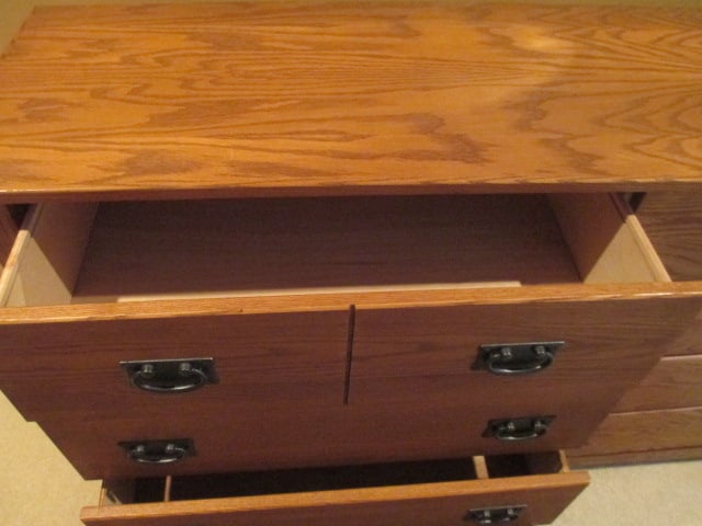 Oak Double Dresser with Wrought Iron Pulls - 6