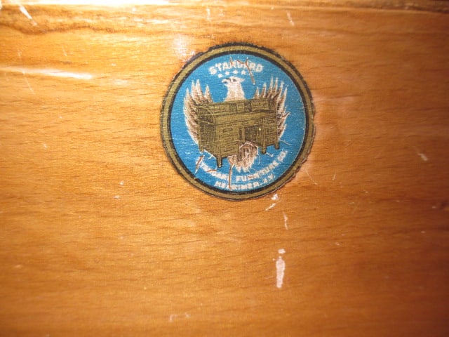 Antique Mahogany Standard Furniture Co. Kitchen Table with Drawers - 8