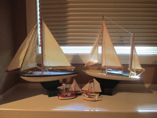 Wooden Model Sailboats and Fishing Boats (1 of 8)