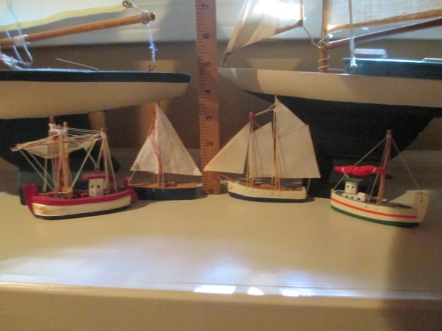 Wooden Model Sailboats and Fishing Boats - 2