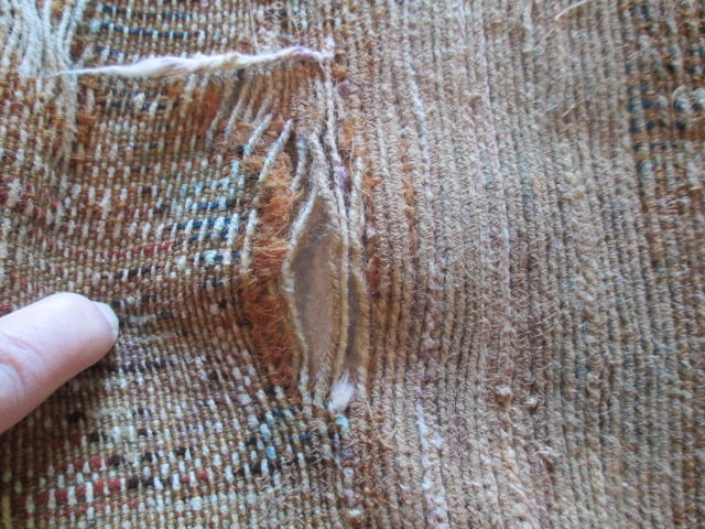 Vintage Earth Tone and Navy Turkish Hand Woven Runner - 11