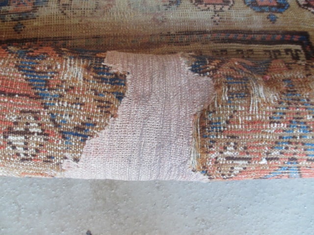 Vintage Earth Tone and Navy Turkish Hand Woven Runner - 16