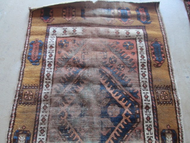 Vintage Earth Tone and Navy Turkish Hand Woven Runner - 2
