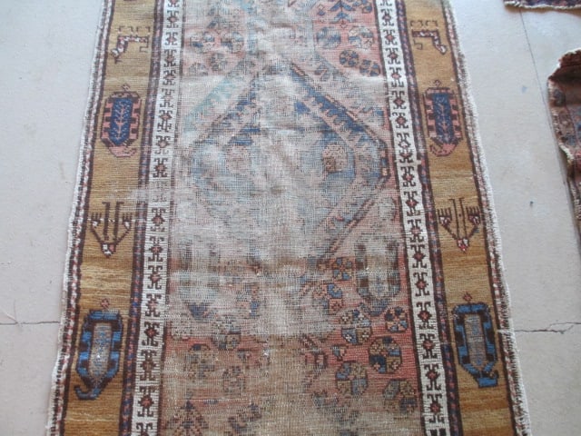 Vintage Earth Tone and Navy Turkish Hand Woven Runner - 4