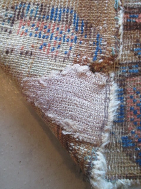 Vintage Earth Tone and Navy Turkish Hand Woven Runner - 9