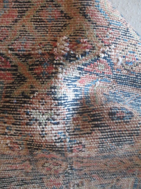 Vintage Burgundy and Navy Turkish Hand Woven Runner - 11