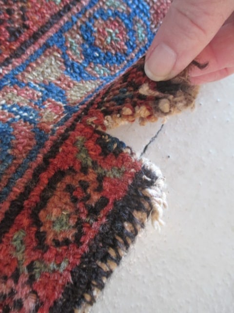 Vintage Burgundy and Navy Turkish Hand Woven Runner - 9