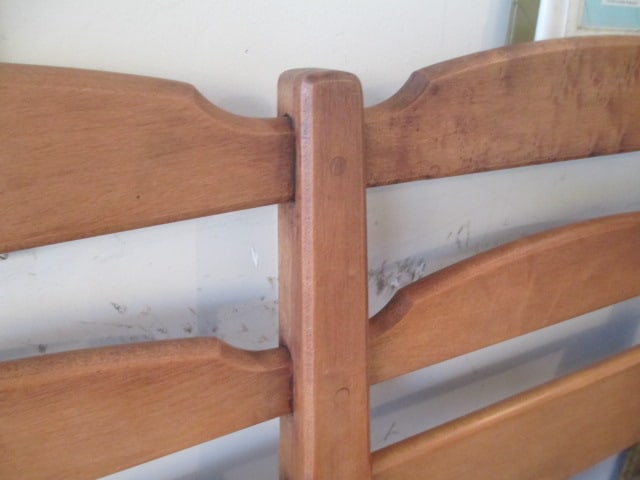 Maple Twin Size Ladder Back Head Board, Foot Board, Wood Rails and Slats - 3