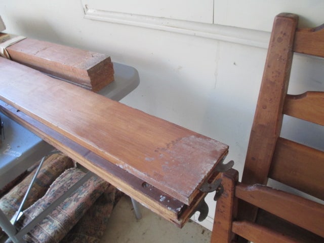 Maple Twin Size Ladder Back Head Board, Foot Board, Wood Rails and Slats - 5