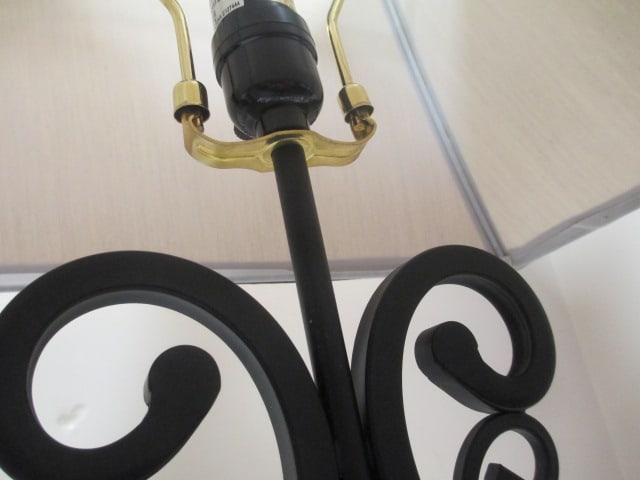 Black Scrolled w/Gold Tone Leaf Accent Lamp - 4