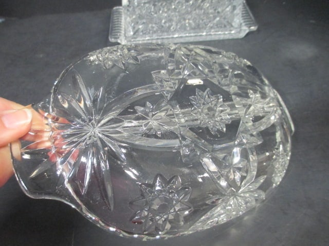 Clear Glass Butter Dish,Divided Dish & 9 1/2" Serving Plate - 6