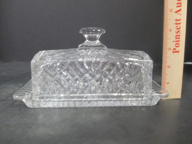 Clear Glass Butter Dish,Divided Dish & 9 1/2" Serving Plate - 7