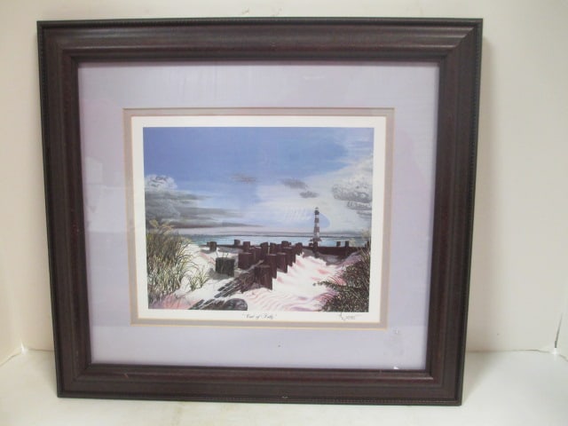 A. West Pencil Signed 'End of Folly' F/M Print: 15 1/2 x 14 