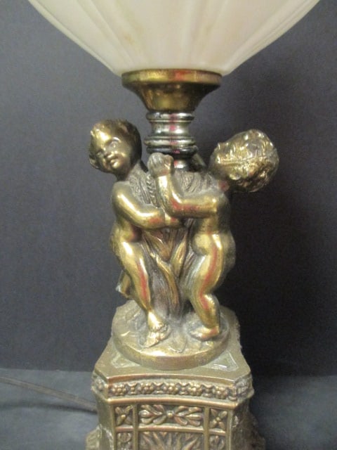Figural Cherub Electric Banquet Lamp - 2