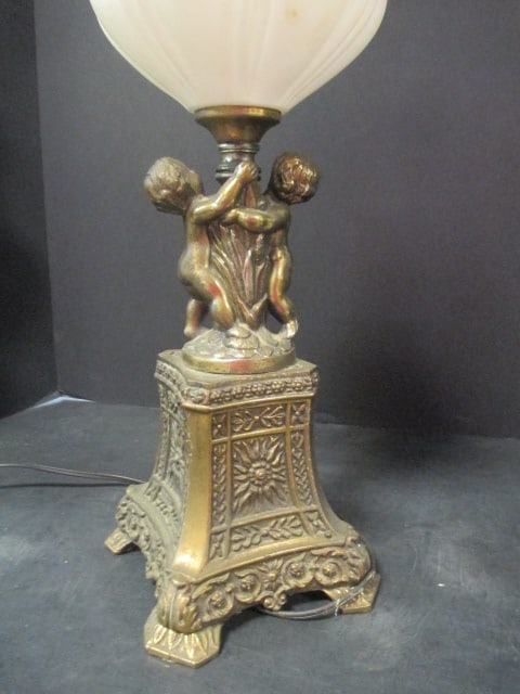 Figural Cherub Electric Banquet Lamp - 5