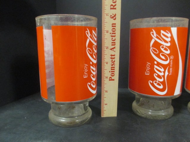 Coca Cola Red & Clear Large Glasses (Lot of 4) - 5