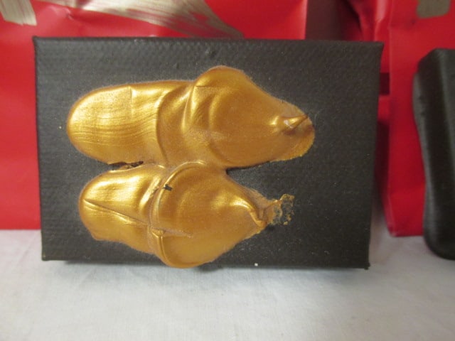 Mora Abstract Raised Art Pieces (Lot of 2) in Red Bags - 2