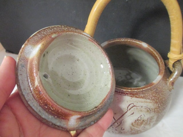 Studio Pottery Teapots w/bamboo Handle (Lot of 2) - 10