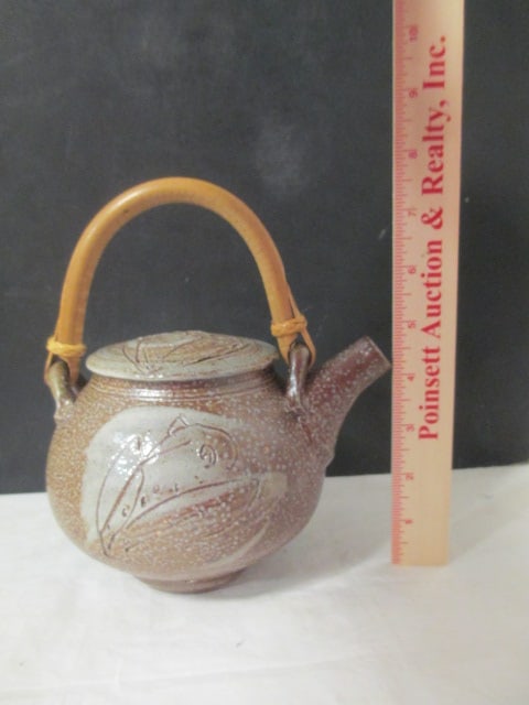 Studio Pottery Teapots w/bamboo Handle (Lot of 2) - 11