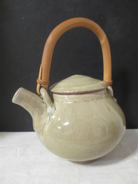 Studio Pottery Teapots w/bamboo Handle (Lot of 2) - 2