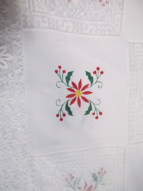 Embroidered Christmas Tablecloth & Vinyl Table Cover - 3