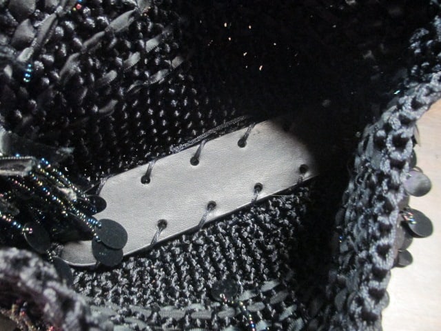 Wool Knit Tote Bags (3), Leather Gloves, Black Crochet Evening Bag - 5