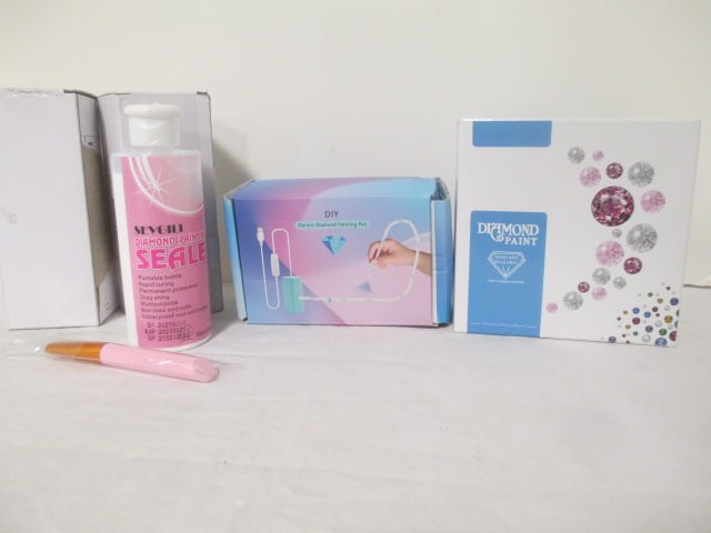 Electric Diamond Painting Pen, Diamond Pt. Wash & Wear Drill,: 2 Bottles Diamond Paint Sealer 