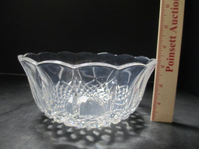 Pink Depression Glass Tray and wine glass, Clear Glass Serving Tray and Crystal Bowl - 10