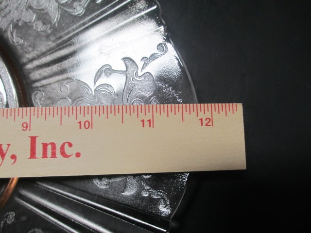 Pink Depression Glass Tray and wine glass, Clear Glass Serving Tray and Crystal Bowl - 4