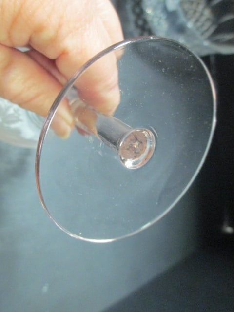 Pink Depression Glass Tray and wine glass, Clear Glass Serving Tray and Crystal Bowl - 9