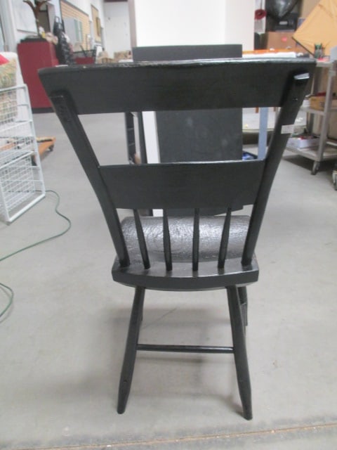 Wood Plank Black Chair w/Slat Back - 5