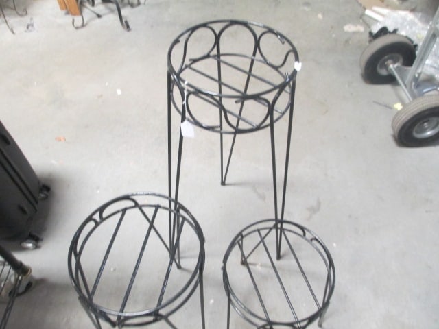 Black Metal Plant Stands Stacking (Lot of 3) - 2
