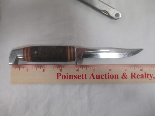 2 Leatherman Tools & Knife w/Leather Sheath - 2