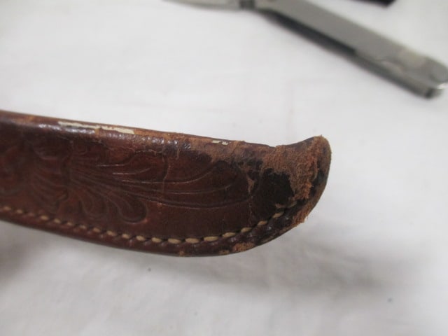 2 Leatherman Tools & Knife w/Leather Sheath - 5