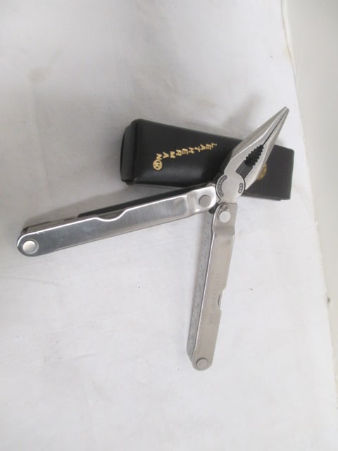 2 Leatherman Tools & Knife w/Leather Sheath - 9