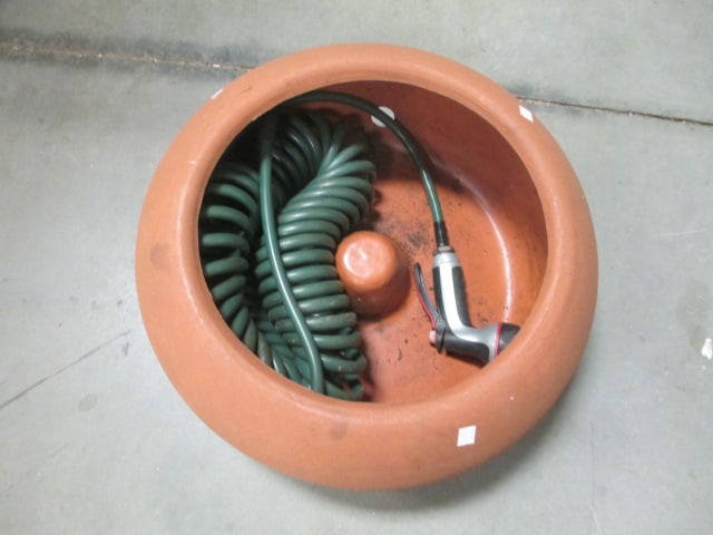 Plastic Garden Hose Pot w/Hose - 2