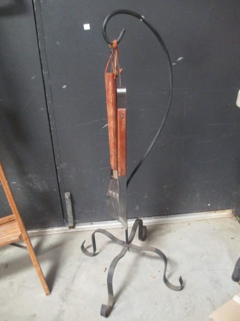 Metal Hanging Plant Stand & Set of Grill Tools: Plant Stand is 38"