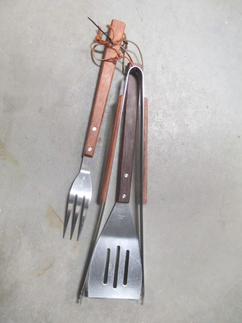 Metal Hanging Plant Stand & Set of Grill Tools - 3