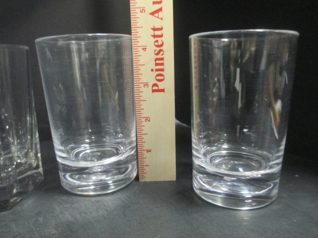 4 Clear Glass 6" Tumblers, 2 Clear Glass 4" Tumblers, & - 2
